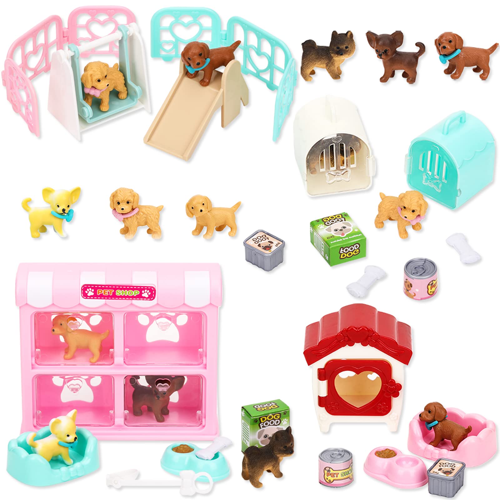 Venta Internacional - Juego De Figuras De Perro Tqqfun Pet Pretend Play Toys Para Niños