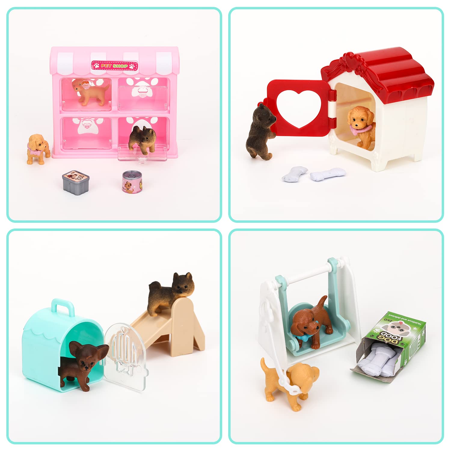 Foto 4 | Venta Internacional - Juego De Figuras De Perro Tqqfun Pet Pretend Play Toys Para Niños