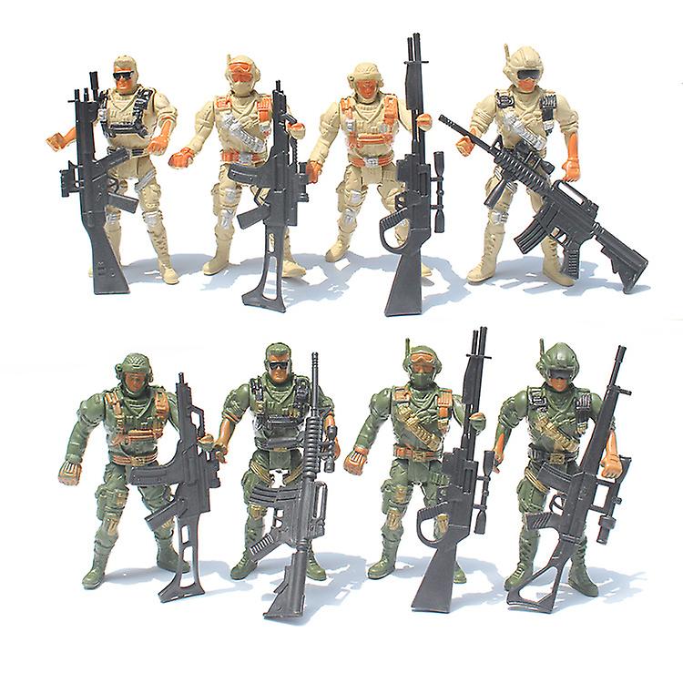 Venta Internacional - Figuras Militares De Plástico De 10 Cm Con 10 Accesorios Para Armas