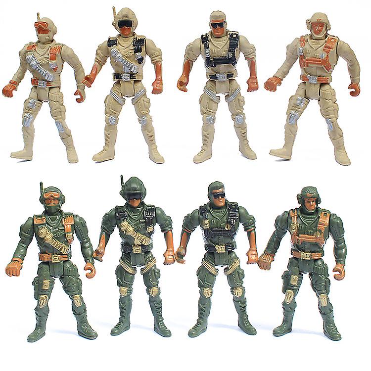 Foto 3 pulgar | Venta Internacional - Figuras Militares De Plástico De 10 Cm Con 10 Accesorios Para Armas