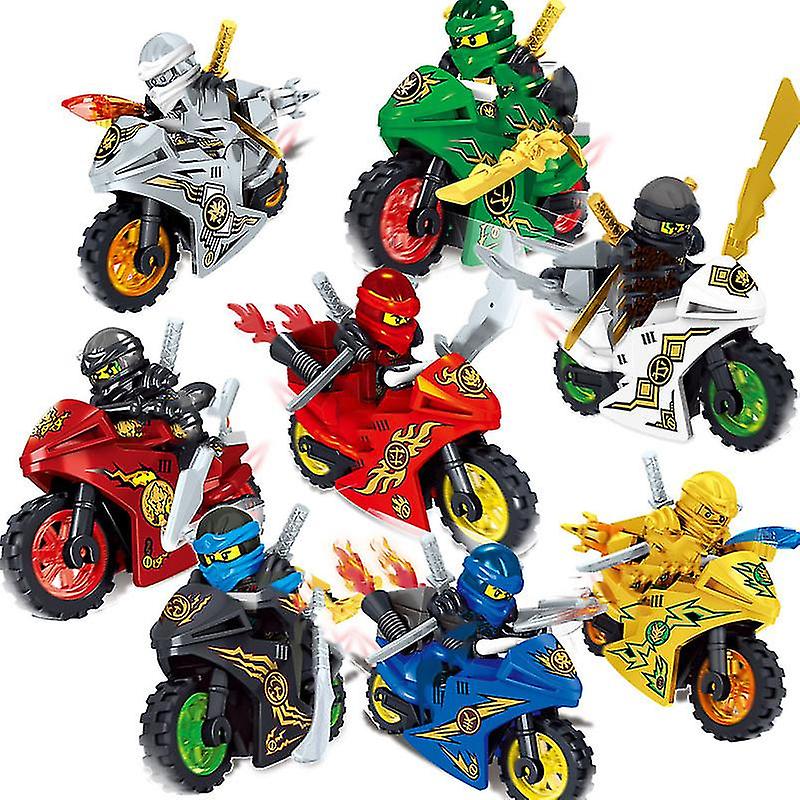 Foto 2 pulgar | Venta Internacional - Set De Figuras De Acción Sajy New Ninja Mini Con Motorcycle Fighter