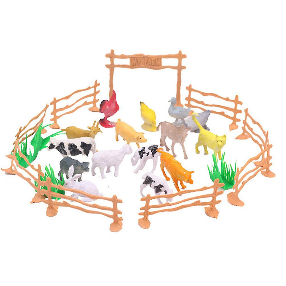 Venta Internacional - Juego De Animales De Granja De Juguete, 15 Piezas, Educativo, Simulado Para Niños