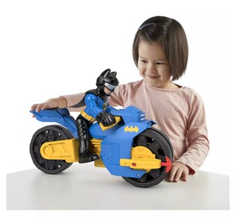 Foto 2 | Figura Batimoto Imaginext Dc Super Friends Xl Y Batman, Azul
