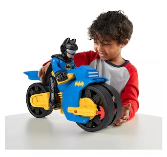 Foto 3 | Figura Batimoto Imaginext Dc Super Friends Xl Y Batman, Azul