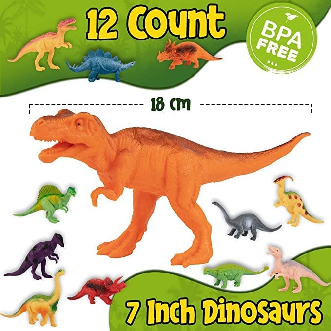 Foto 5 pulgar | Set De Figuras De Dinosaurios Prextex Para Niños De 3 A 5 Años O Más Con Libro (12 Unidades) - Venta Internacional.