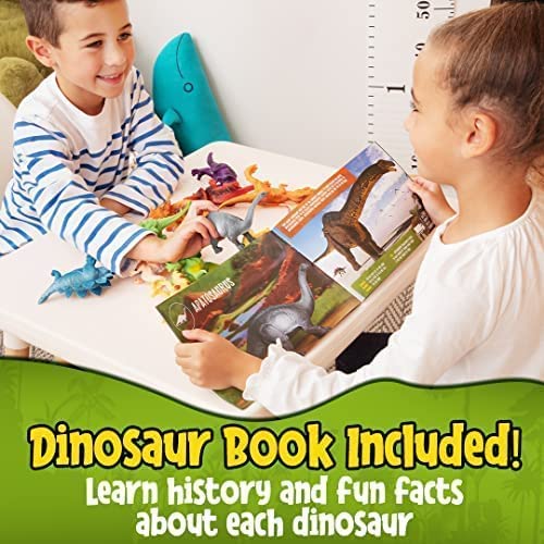 Foto 6 pulgar | Set De Figuras De Dinosaurios Prextex Para Niños De 3 A 5 Años O Más Con Libro (12 Unidades) - Venta Internacional.