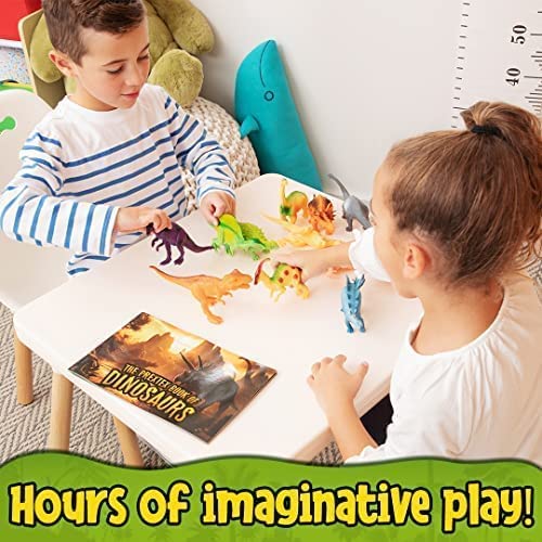 Foto 7 pulgar | Set De Figuras De Dinosaurios Prextex Para Niños De 3 A 5 Años O Más Con Libro (12 Unidades) - Venta Internacional.