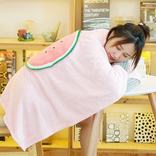 Foto 2 | Juego De Mantas Y Almohadas Con Dibujos Animados De Frutas De Melón Y Fresa - Venta Internacional.