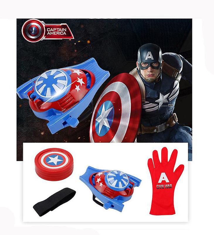 Foto 2 | Guante Lanzador De Cartas Para Niños Con Diseño De Capitán América Marvel De Launcher Toy - Venta Internacional.
