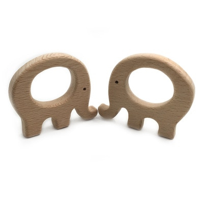 Foto 5 pulgar | Juego De 10 Dibujos Animados De Madera Natural Teether, Sin Bpa - Venta Internacional.
