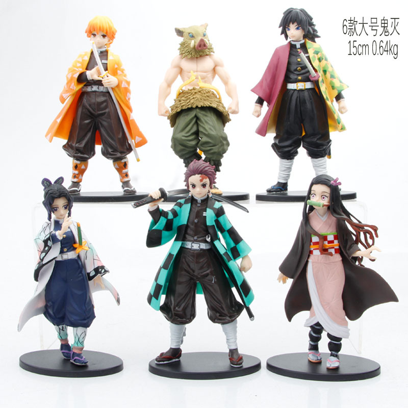 Foto 4 pulgar | Kit De Figuras De Acción Kimetsu No Yaiba, 15 Cm, 6 Unidades - Venta Internacional.