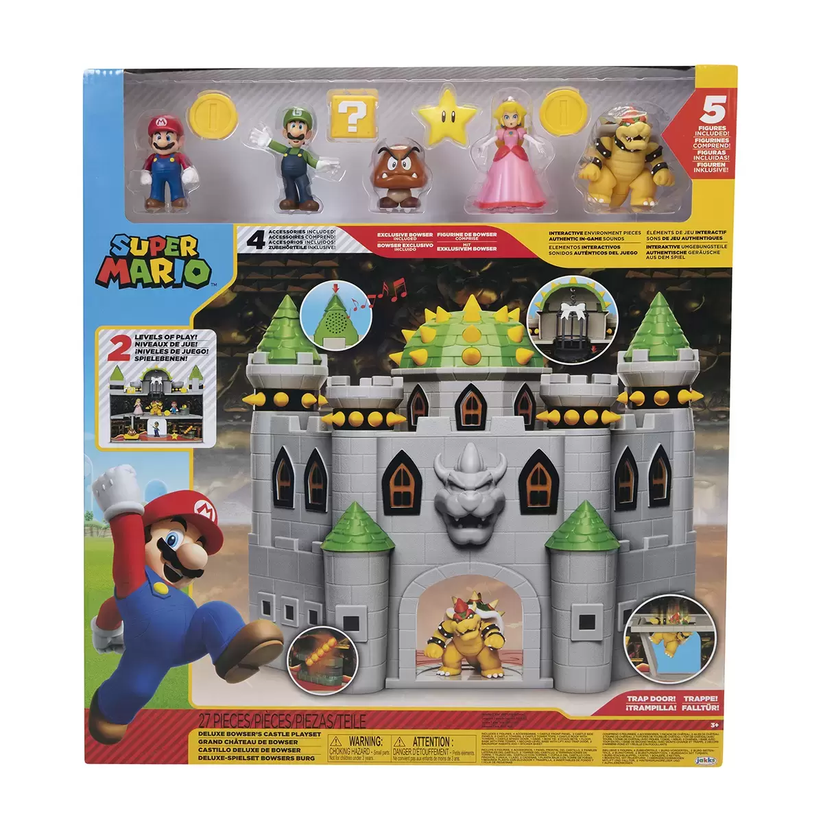 Foto 2 pulgar | Castillo Bowser Con 5 Figuras Nintendo Figuras Articuladas 2.5 Pulgadas