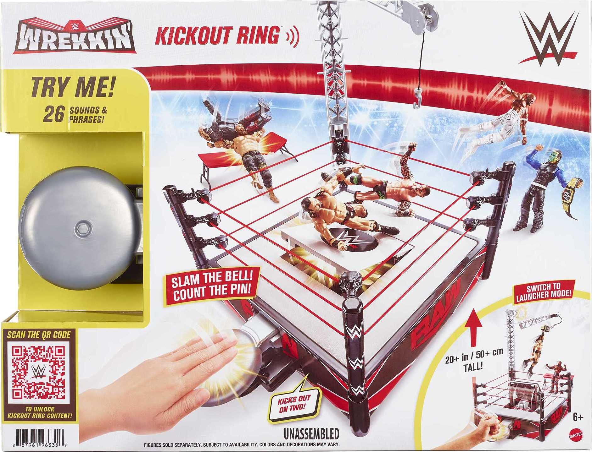 Foto 7 pulgar | Anillo Playset Mattel Wwe Weekkin Kickout Con Accesorios - Venta Internacional.