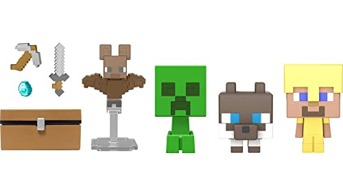 Foto 2 pulgar | Set De Figuras Mattel Minecraft Mob Head Minis Cave Explorer - Venta Internacional.