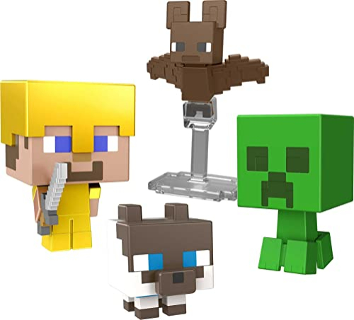 Foto 4 pulgar | Set De Figuras Mattel Minecraft Mob Head Minis Cave Explorer - Venta Internacional.