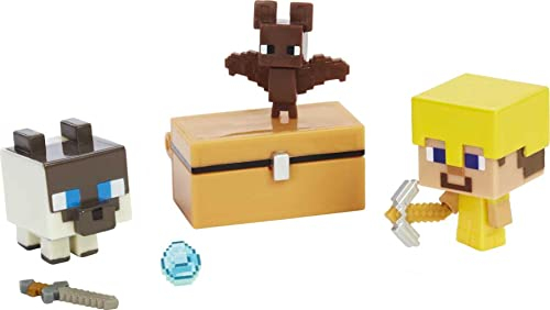Foto 5 | Set De Figuras Mattel Minecraft Mob Head Minis Cave Explorer - Venta Internacional.