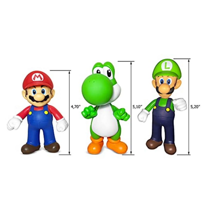 Foto 3 pulgar | Pack De Muñecos De Acción Super Mario Bros Mario Yoshi Luigi - Venta Internacional.