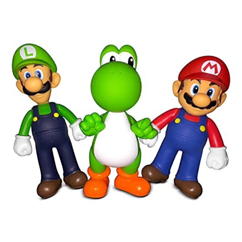 Foto 4 pulgar | Pack De Muñecos De Acción Super Mario Bros Mario Yoshi Luigi - Venta Internacional.