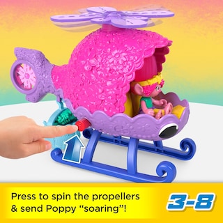 Foto 2 | Helicóptero De Juguete Fisher-price Imaginext Dreamworks Trolls Poppy 3-8 Años - Venta Internacional.