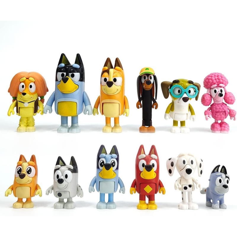 Foto 2 | Pack De Figuras De Acción Bluey And Friends X12 - Venta Internacional.