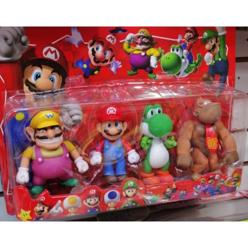 Set De Figuras Infantiles Mario Bros Mario, Yoshi, Gorilla Y Wari ...