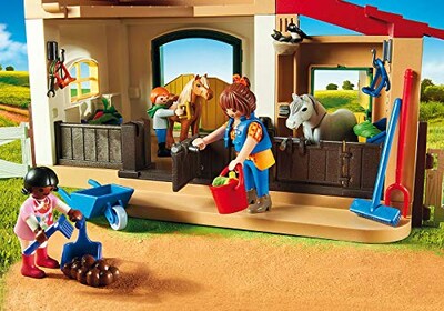 Foto 3 | Set Playmobil De Pony Farm Con 3 Figuras, 3 Ponis Y Accesorios - Venta Internacional.