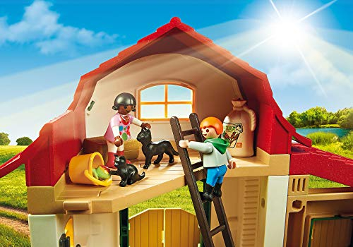 Foto 4 | Set Playmobil De Pony Farm Con 3 Figuras, 3 Ponis Y Accesorios - Venta Internacional.