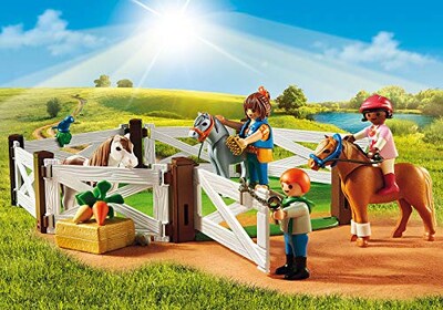 Foto 5 | Set Playmobil De Pony Farm Con 3 Figuras, 3 Ponis Y Accesorios - Venta Internacional.