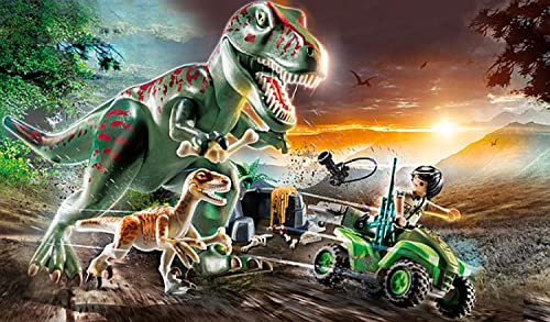 Foto 3 pulgar | Juguete Playmobil 71183 Dinos T-rex Attack Con Raptor Y Quad 4+ - Venta Internacional.