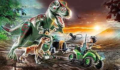 Foto 2 | Juguete Playmobil 71183 Dinos T-rex Attack Con Raptor Y Quad 4+ - Venta Internacional.