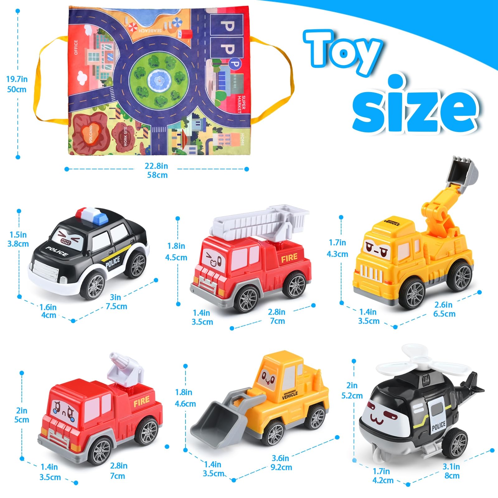 Foto 6 pulgar | Set De Coche De Juguete Doloowee Para Niños Pequeños Con Tapete De Juego De 1 A 4 Años - Venta Internacional.