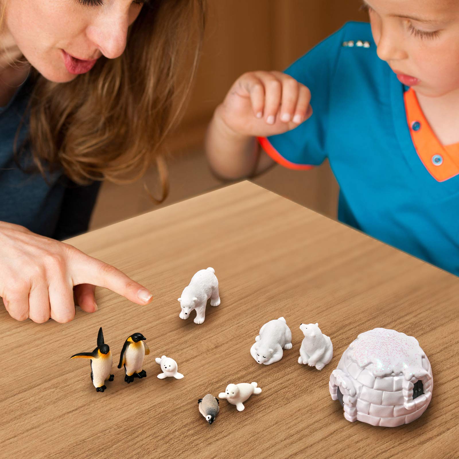 Foto 6 | Juego De Figuras De Juguete Skylety De 9 Piezas Con Forma De Animal Polar Con Iglú - Venta Internacional.