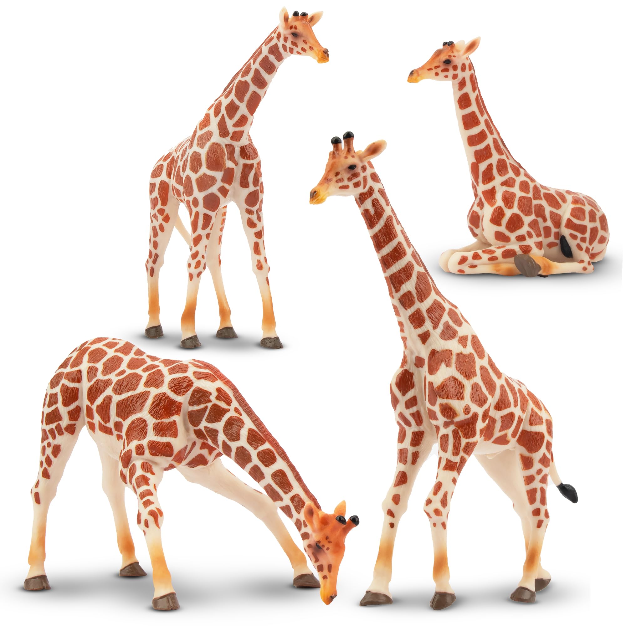 Figuras De Animales Toymany Giraffe Family, 4 Unidades Para Niños A Partir De 3 Años - Venta Internacional.