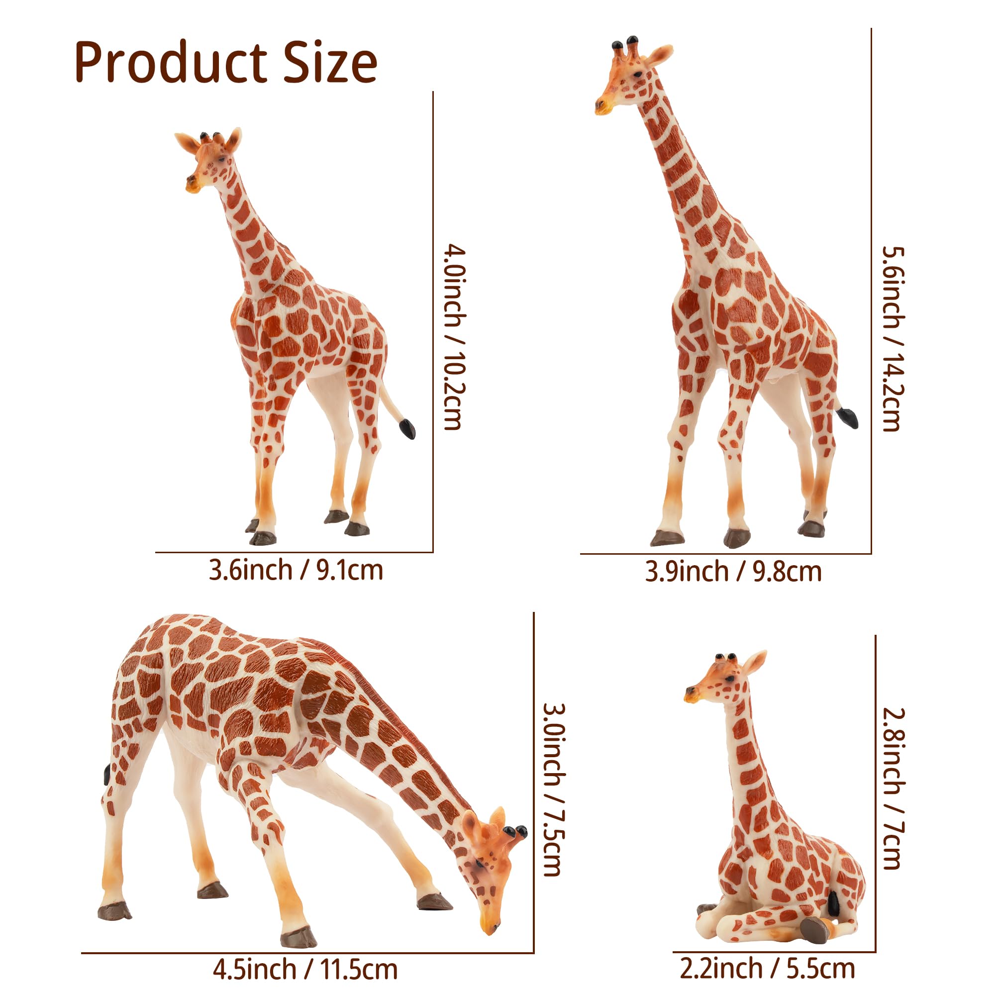 Foto 3 pulgar | Figuras De Animales Toymany Giraffe Family, 4 Unidades Para Niños A Partir De 3 Años - Venta Internacional.