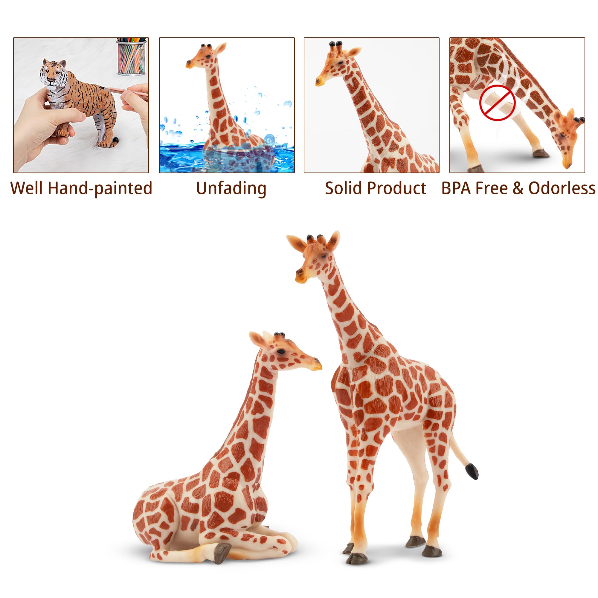 Foto 5 pulgar | Figuras De Animales Toymany Giraffe Family, 4 Unidades Para Niños A Partir De 3 Años - Venta Internacional.