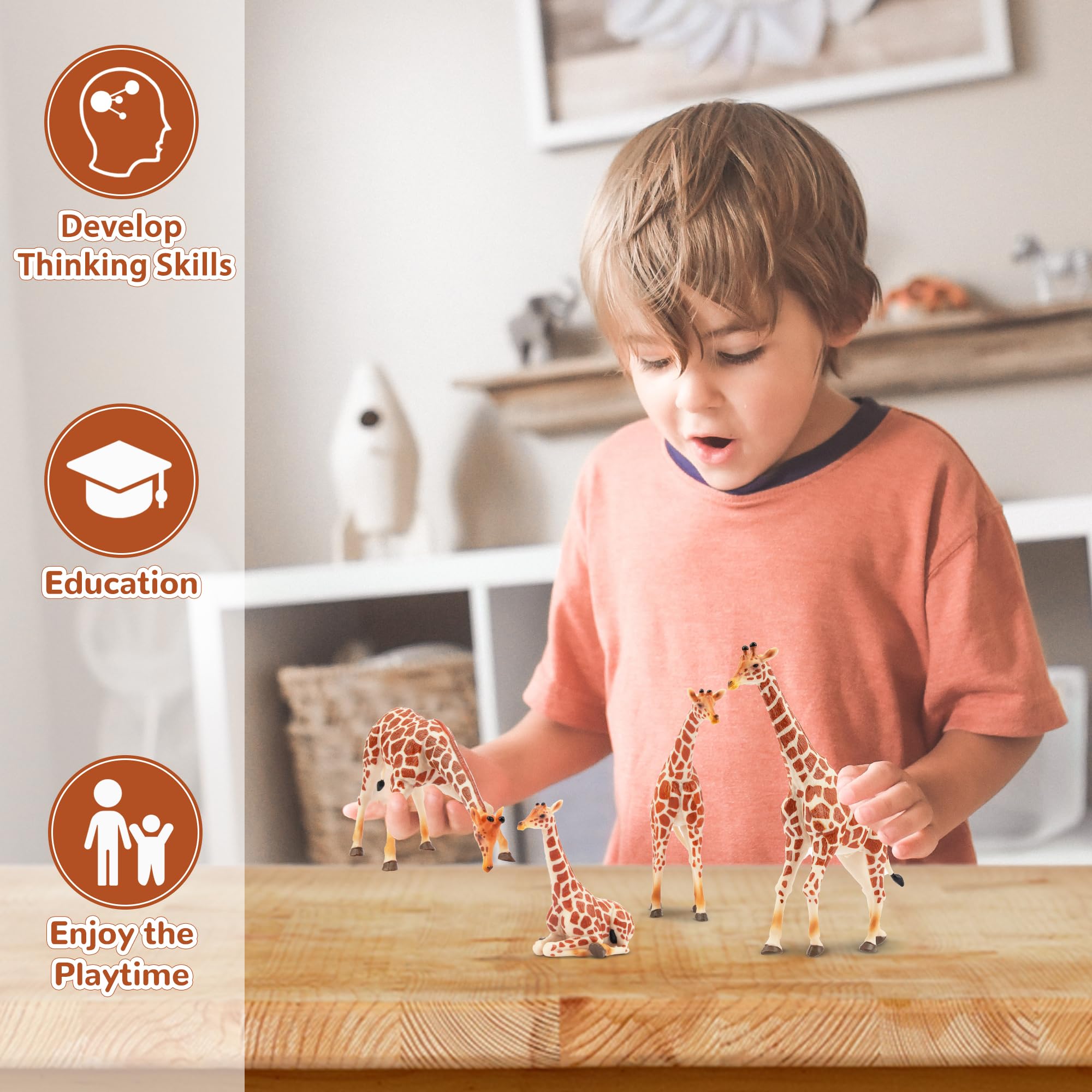 Foto 6 | Figuras De Animales Toymany Giraffe Family, 4 Unidades Para Niños A Partir De 3 Años - Venta Internacional.