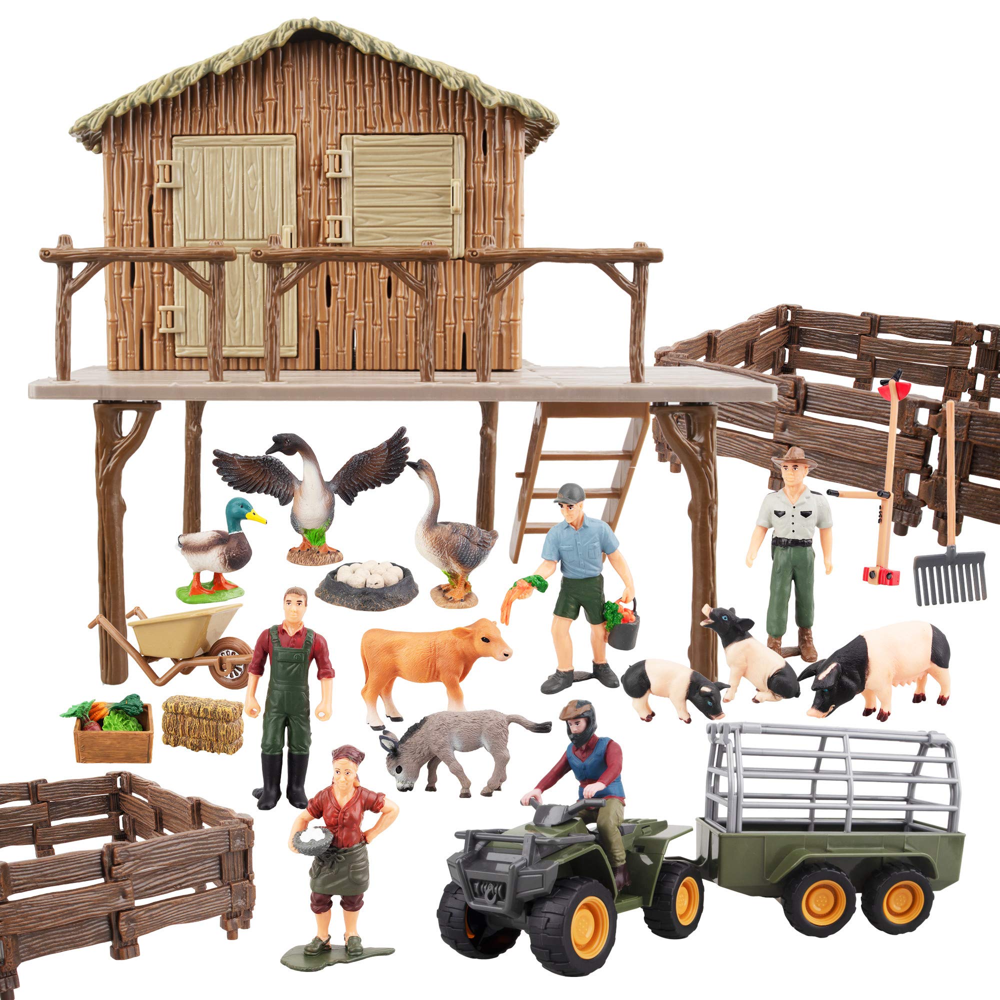 Figuras De Animales De Granja Toymany, 54 Unidades, Con Barn House Kids - Venta Internacional.