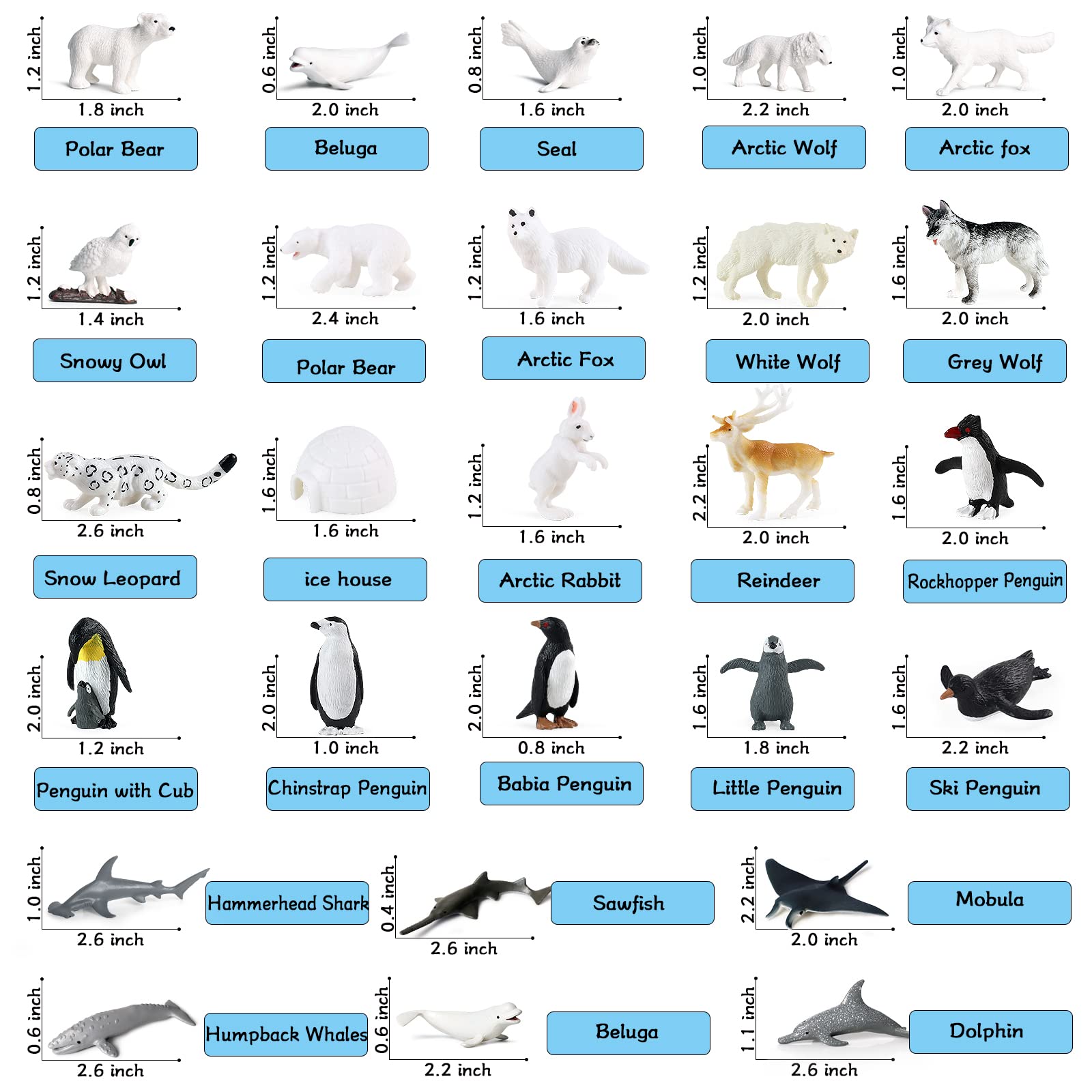 Foto 5 pulgar | Juego De Minifiguras De Animales Marinos Rcomg, 26 Piezas, Juguetes Oceánicos Realistas - Venta Internacional.
