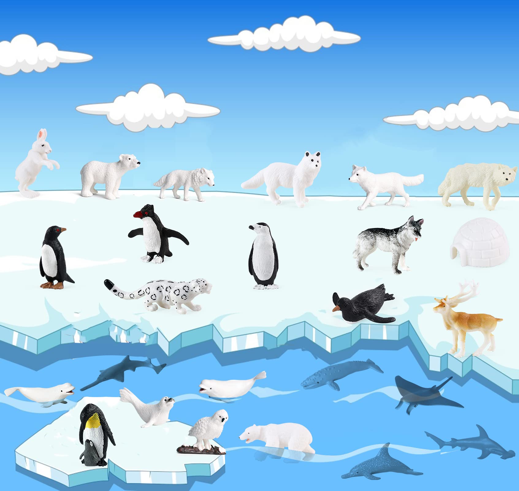 Foto 6 | Juego De Minifiguras De Animales Marinos Rcomg, 26 Piezas, Juguetes Oceánicos Realistas - Venta Internacional.