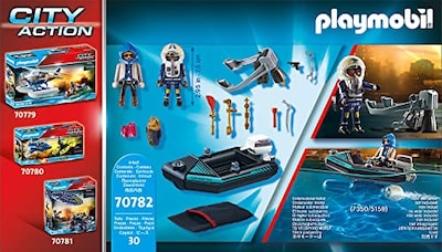 Foto 4 | Mochila Propulsora Playmobil Police Con Barco - Venta Internacional.