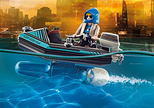 Foto 5 | Mochila Propulsora Playmobil Police Con Barco - Venta Internacional.