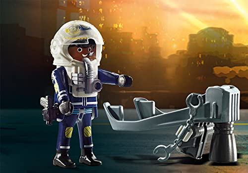 Foto 6 | Mochila Propulsora Playmobil Police Con Barco - Venta Internacional.
