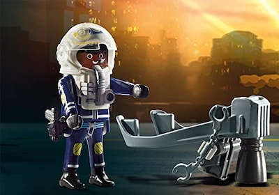 Foto 6 | Mochila Propulsora Playmobil Police Con Barco - Venta Internacional.