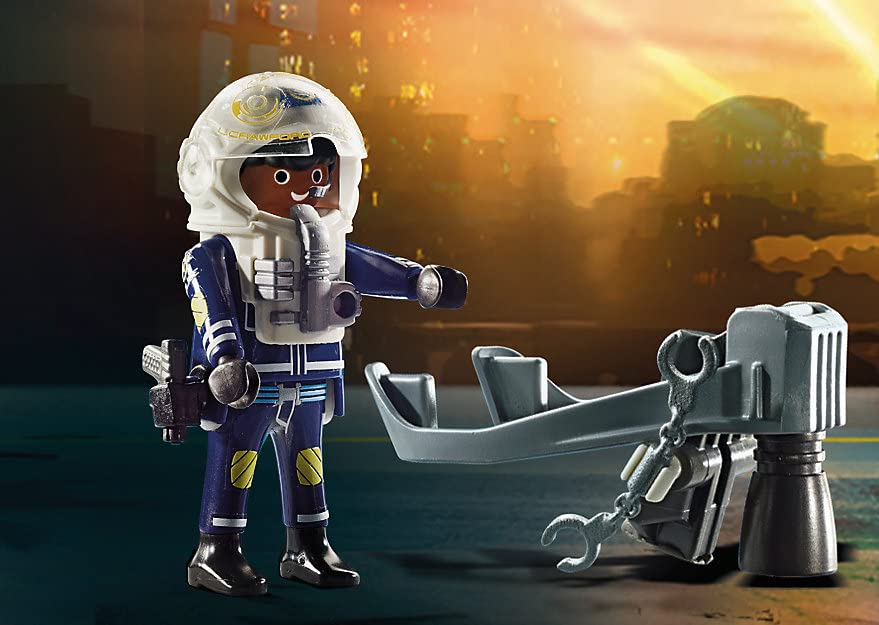 Foto 7 | Mochila Propulsora Playmobil Police Con Barco - Venta Internacional.