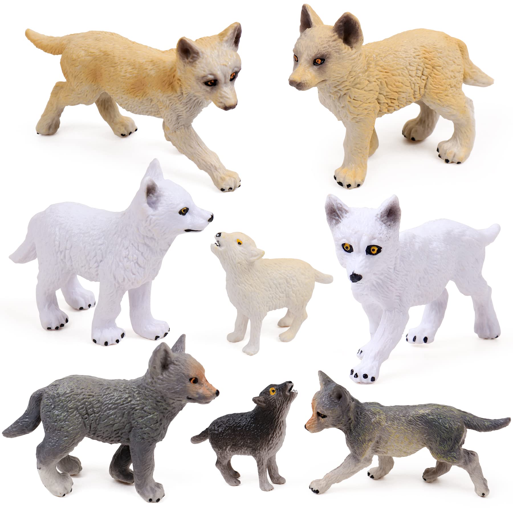 Foto 2 pulgar | Set De Figuras De Juguete Restcloud Wolf Cub Baby Wolves Animals X8 - Venta Internacional.