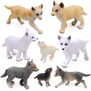 Foto 1 | Set De Figuras De Juguete Restcloud Wolf Cub Baby Wolves Animals X8 - Venta Internacional.
