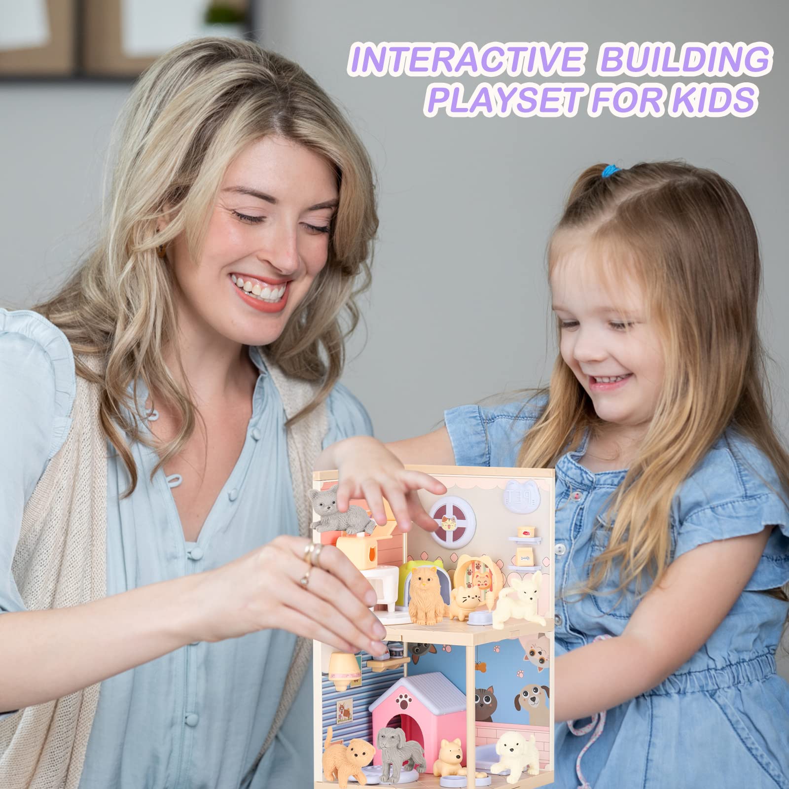 Foto 6 | Figuras De Gatos Y Perros Para Niños Pretend Playset Tqqfun - Venta Internacional.