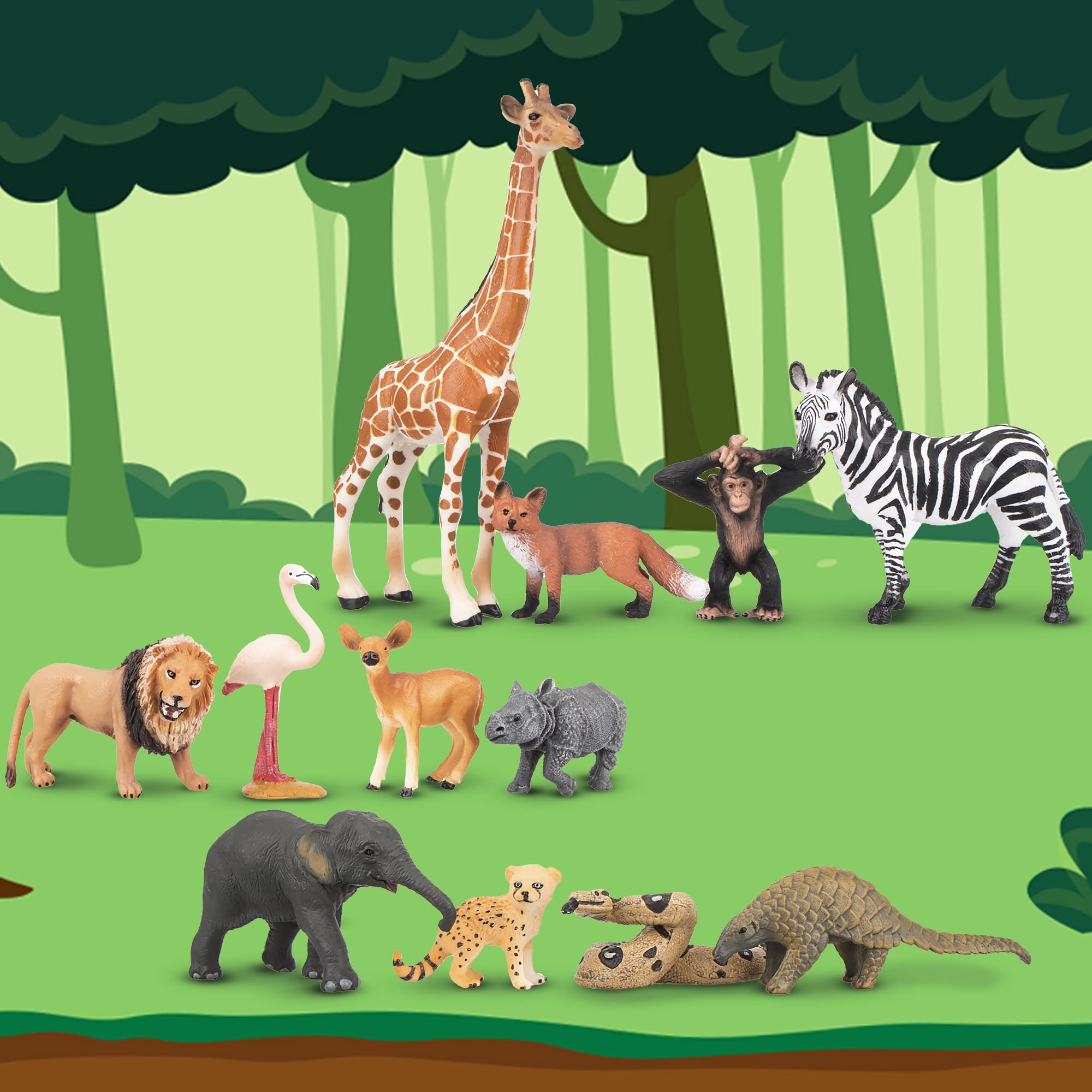 Foto 6 pulgar | Figuras De Animales Toymany Realistic Jungle & Zoo Animals X12 - Venta Internacional.