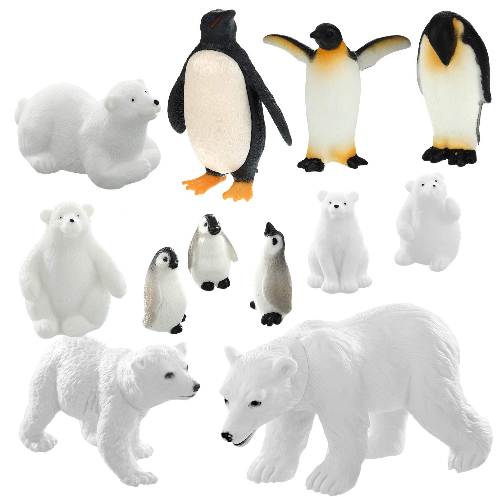 Set De Figuras Sumind Realistic Polar Animal Bear Pingüino X12 - Venta Internacional.