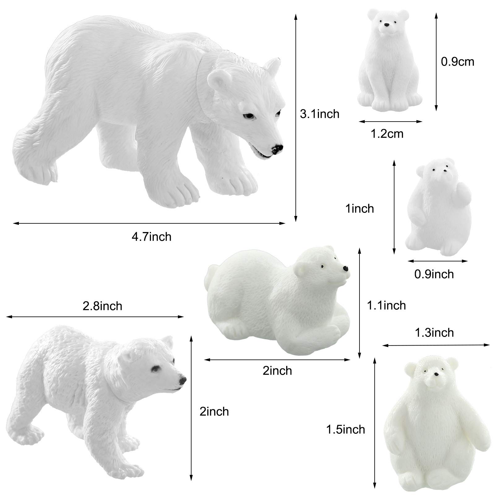 Foto 5 pulgar | Set De Figuras Sumind Realistic Polar Animal Bear Pingüino X12 - Venta Internacional.